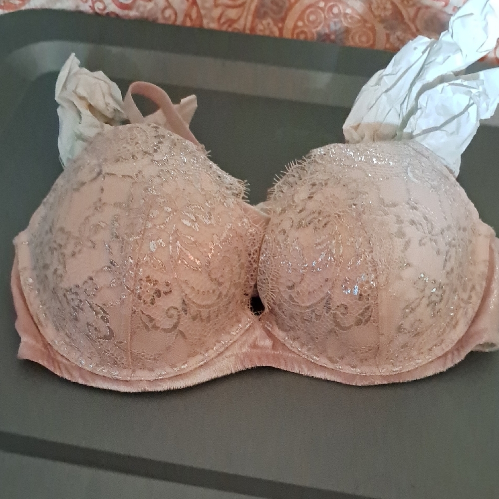 Victoria's Secret Shimmer Lace Bra - Pink